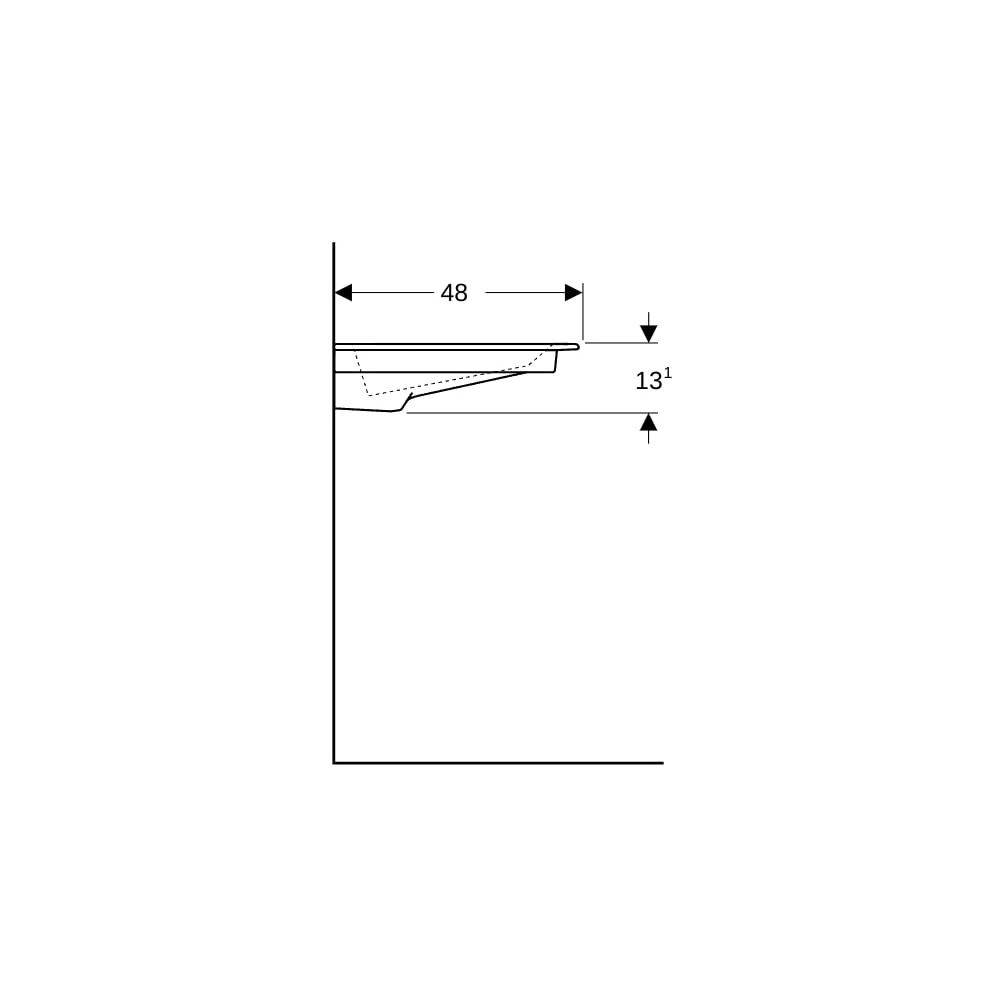 Geberit ONE Möbelwaschtisch Abgang horizontal Ablagefläche rechts 90x48cm HL links o... GEBERIT-505007001 4025410593580 (Abb. 9)