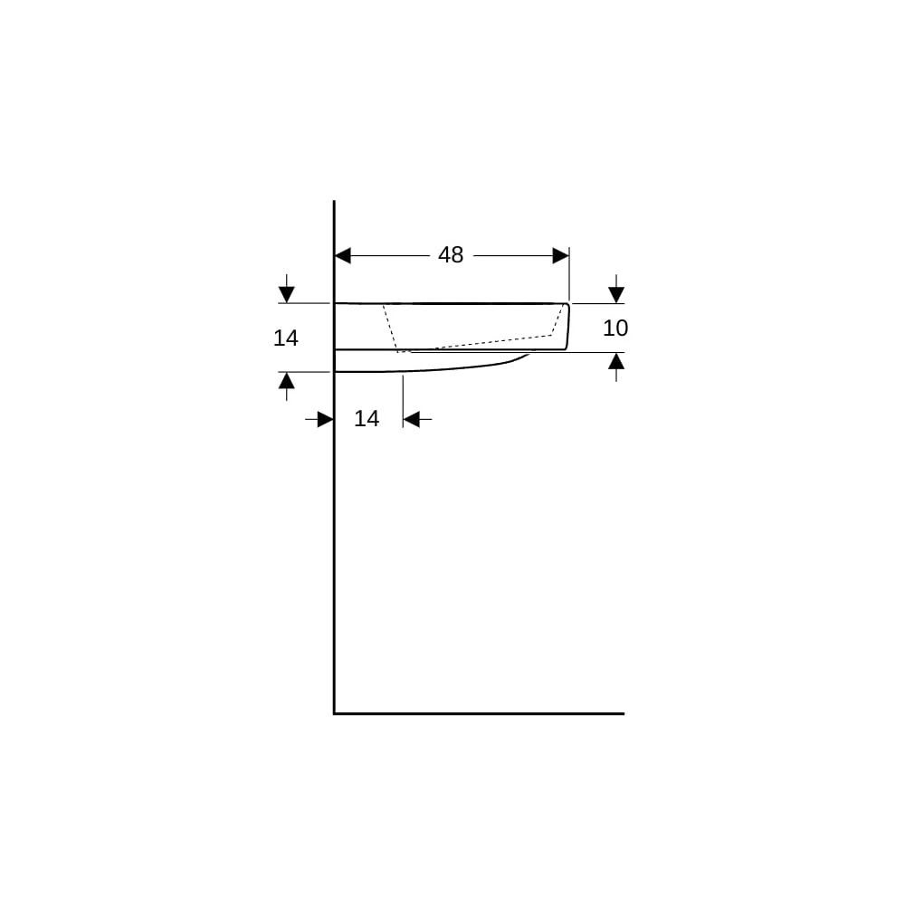 Geberit ONE Waschtisch Abgang horizontal, B 120cm, Tiefe 48cm, Hahnloch mittig, ohne... GEBERIT-505048001 4025410593993 (Abb. 9)