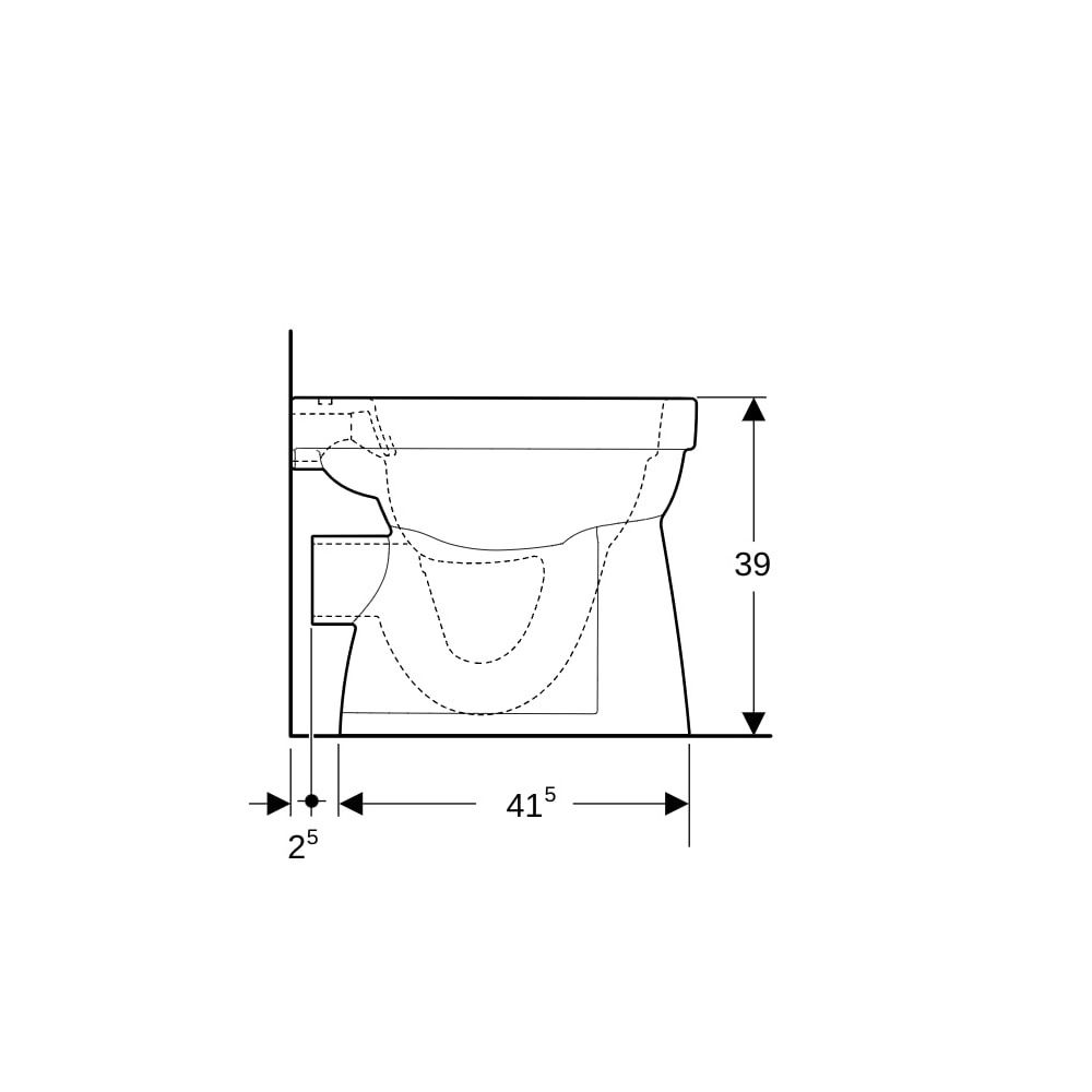 Geberit Renova Stand-WC Flachspüler, Abgang horizontal, Rimfree Tiefe 47cm, Weiß/Ker... GEBERIT-501984008 4025410605047 (Abb. 9)