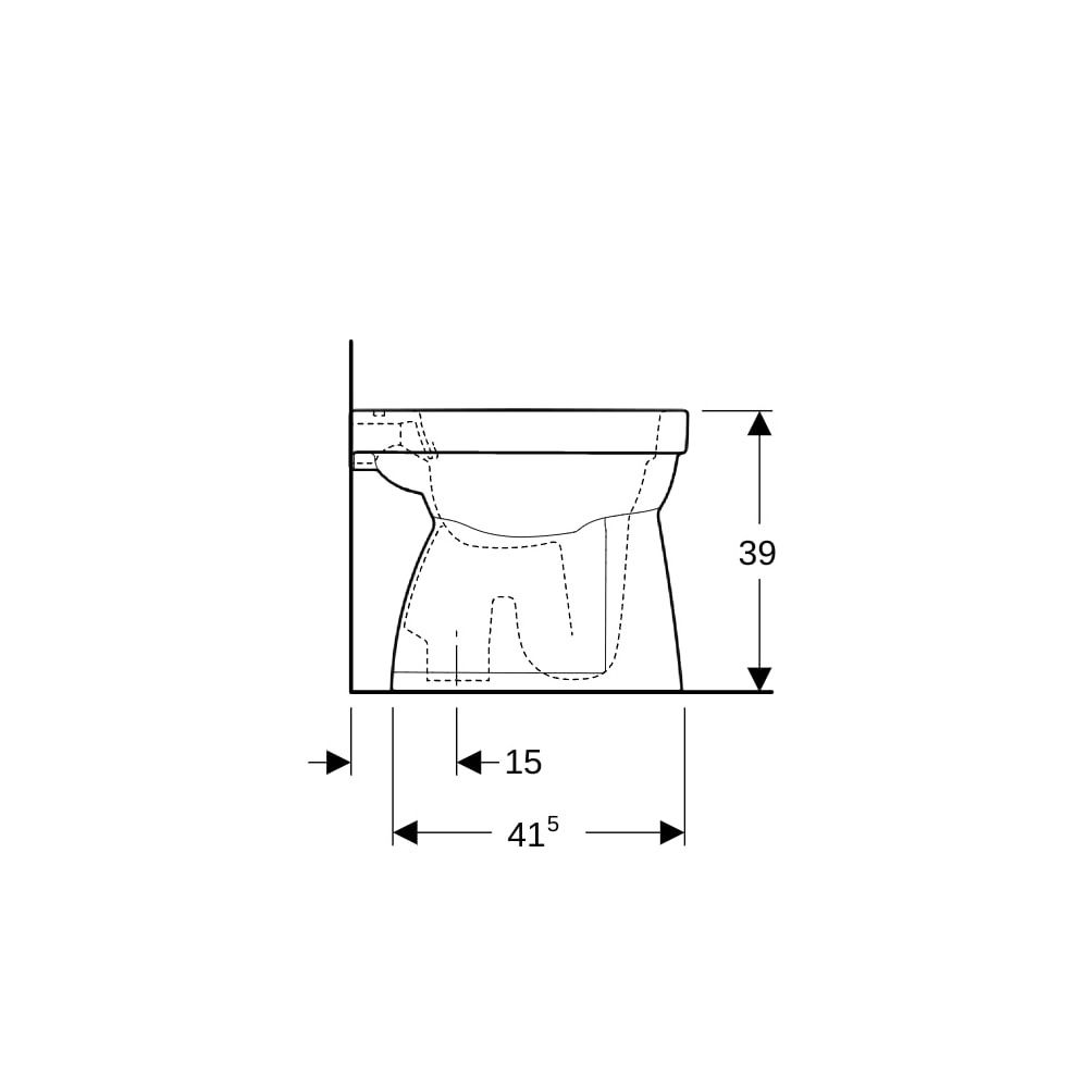 Geberit Renova Stand-WC Flachspüler, Abgang vertikal, Rimfree Tiefe 47cm, Weiß... GEBERIT-501985001 4025410605061 (Abb. 9)