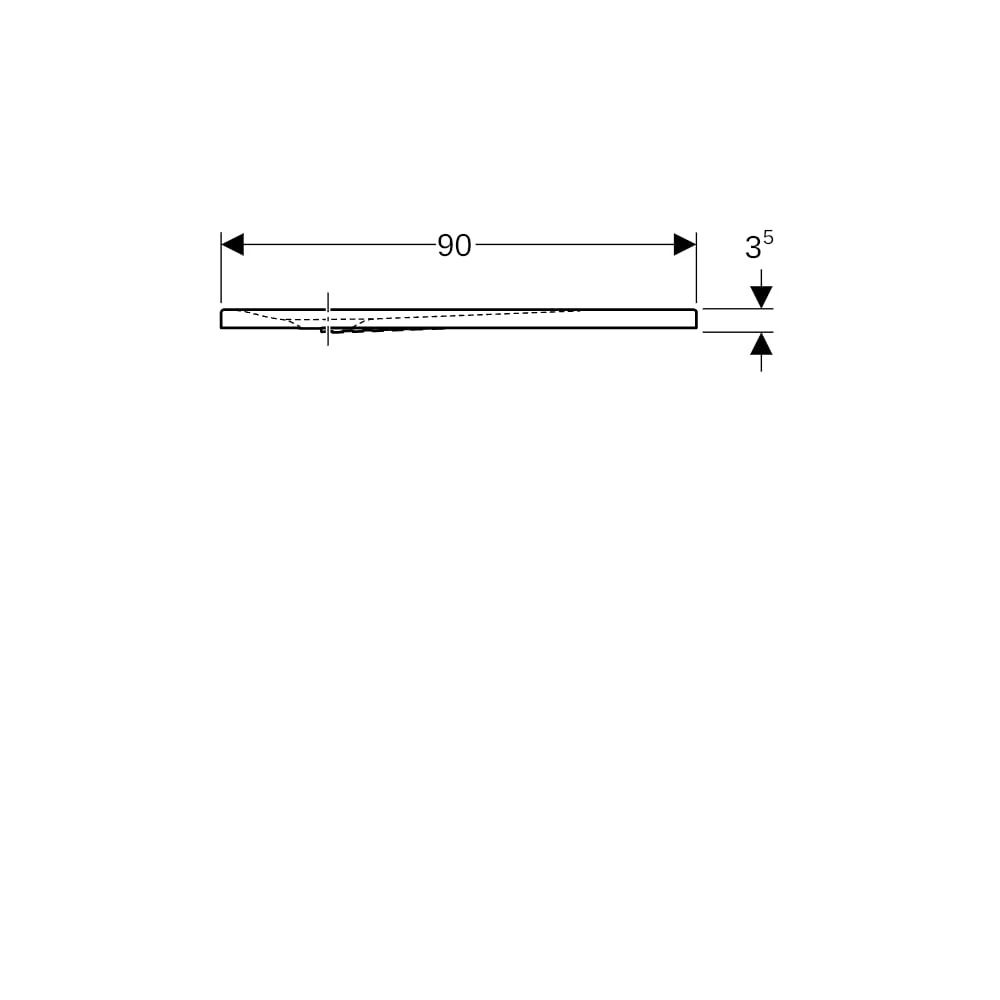 Geberit Nemea Rechteckduschwanne 90x75x3,5cm, Mattweiß... GEBERIT-550592001 4025410627186 (Abb. 10)