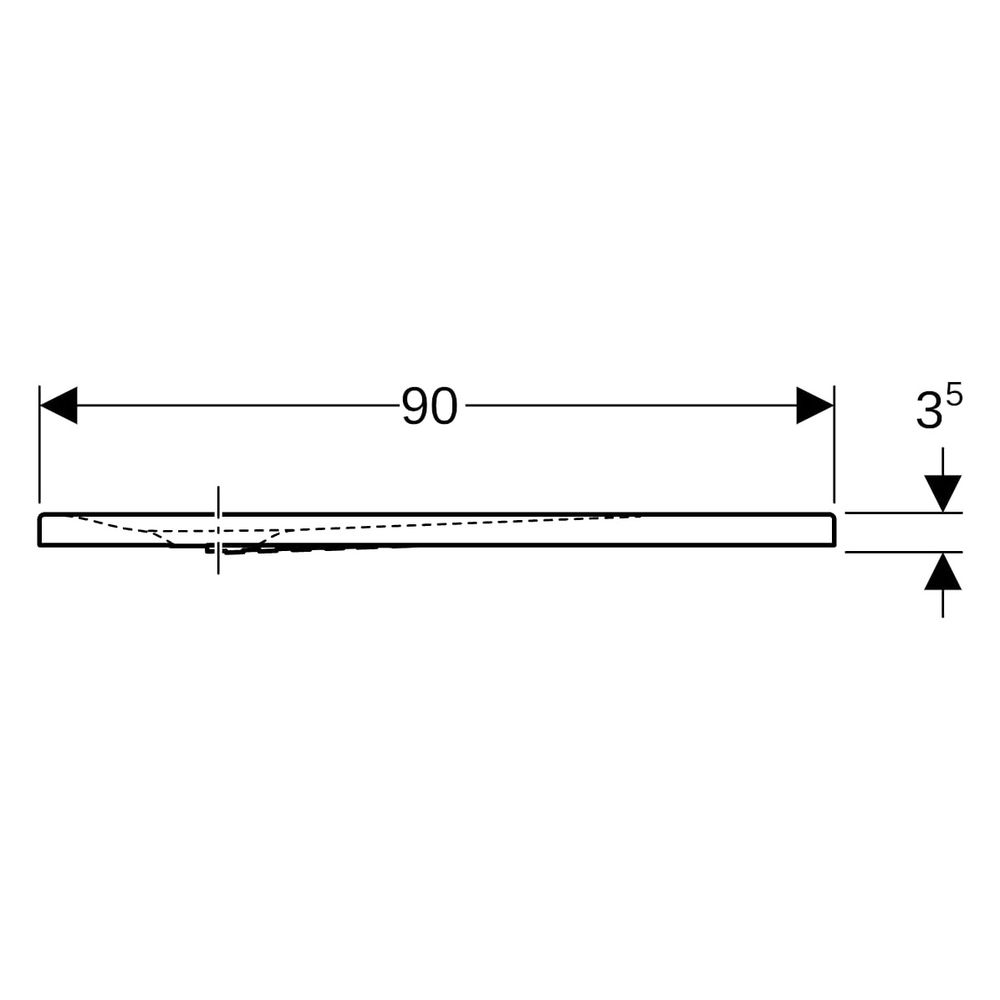 Geberit Nemea Rechteckduschwanne 90x75x3,5cm, Mattweiß... GEBERIT-550592001 4025410627186 (Abb. 12)