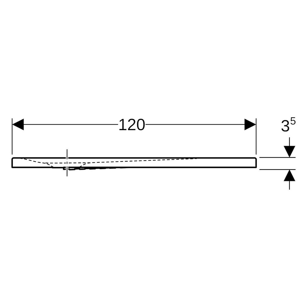 Geberit Nemea Rechteckduschwanne 120x90x3,5cm, Mattweiß... GEBERIT-550596001 4025410627261 (Abb. 12)