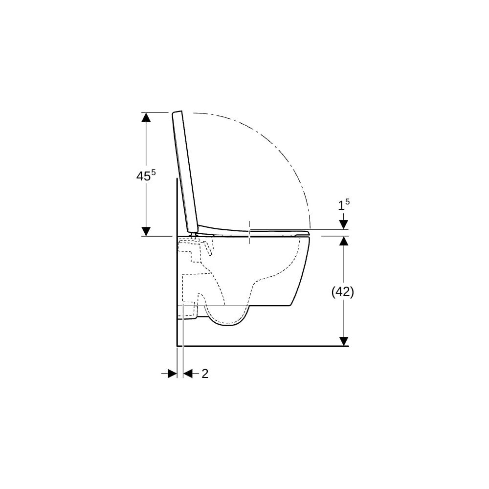 Geberit iCon Set Wand-WC Tiefspüler verkürzte Ausladung geschlossenes Keramikdesign,... GEBERIT-502381001 4025410627995 (Abb. 9)