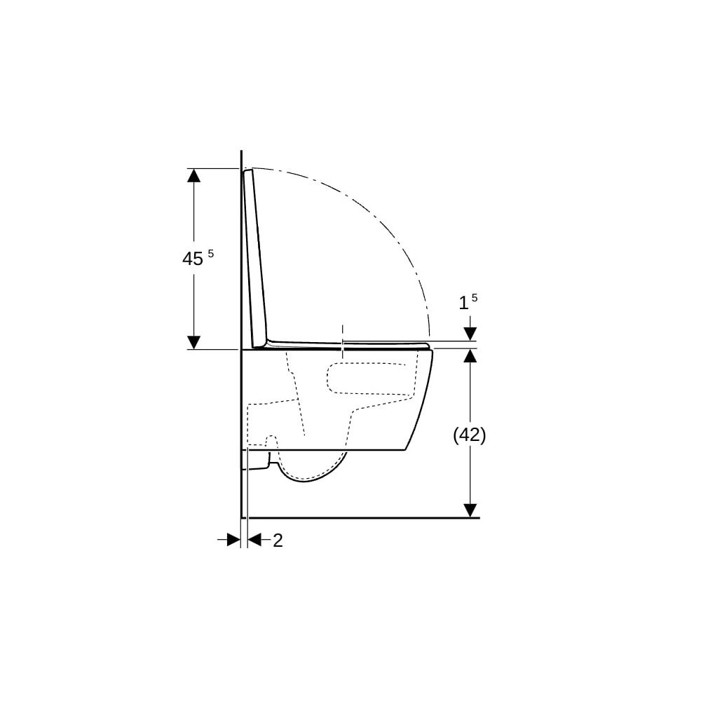 Geberit iCon Set Wand-WC Tiefspüler, verkürzte Ausladung, geschl. Keramikdesign, Tur... GEBERIT-503049JT1 4064746019883 (Abb. 6)