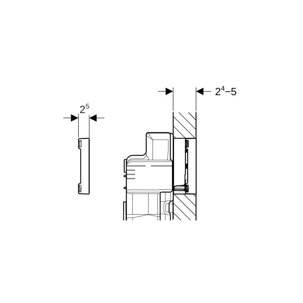 Geberit Sigma 60 Drückerplatte, 2-Mengen-Spülung, Square, flächenbündig Schwarz, ver... GEBERIT-115640SJ1 4025416546917 (Abb. 9)