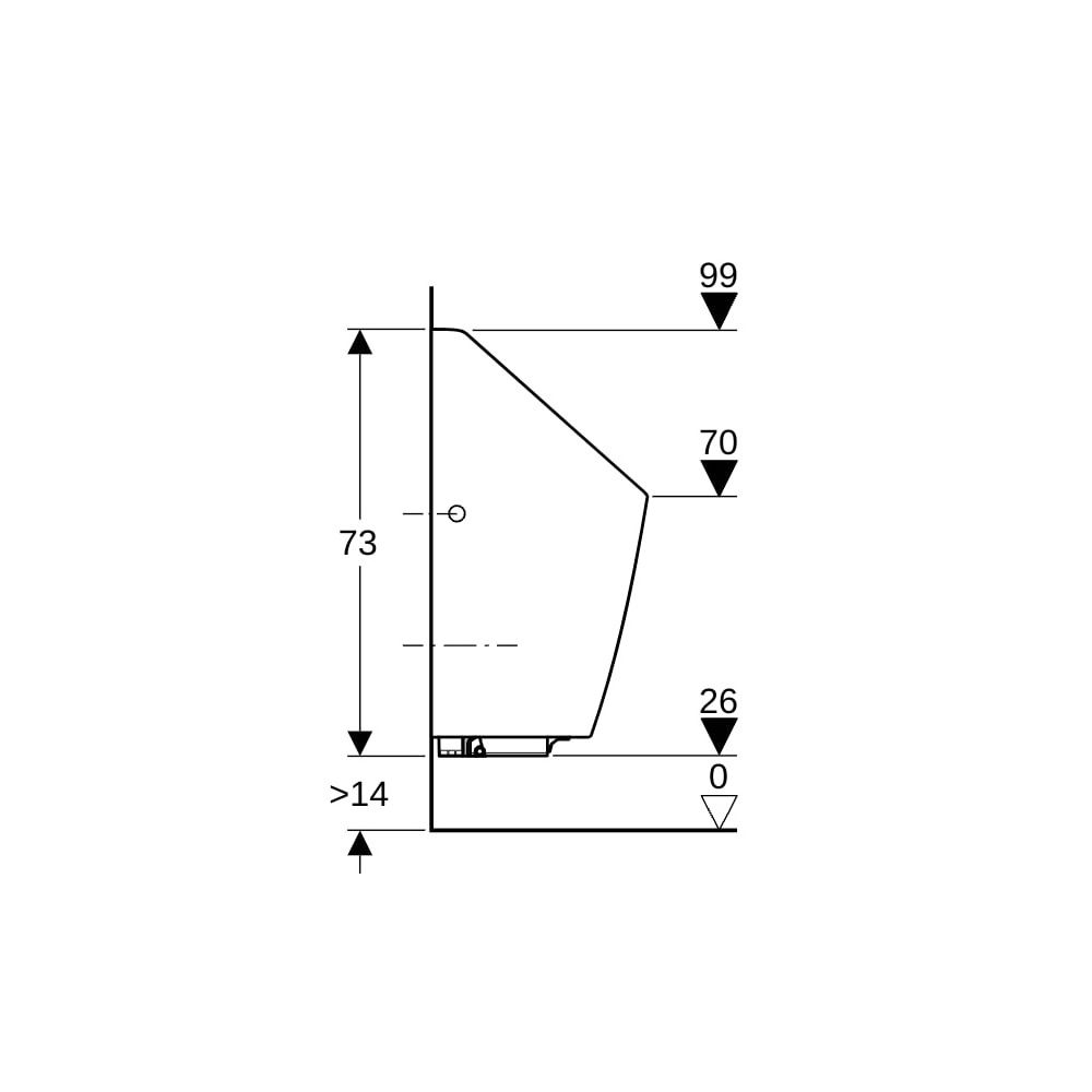Geberit Selva Urinal mit integrierter Steuerung, Netz Zulauf hinten, Weiß... GEBERIT-116082001 4025416530282 (Abb. 10)
