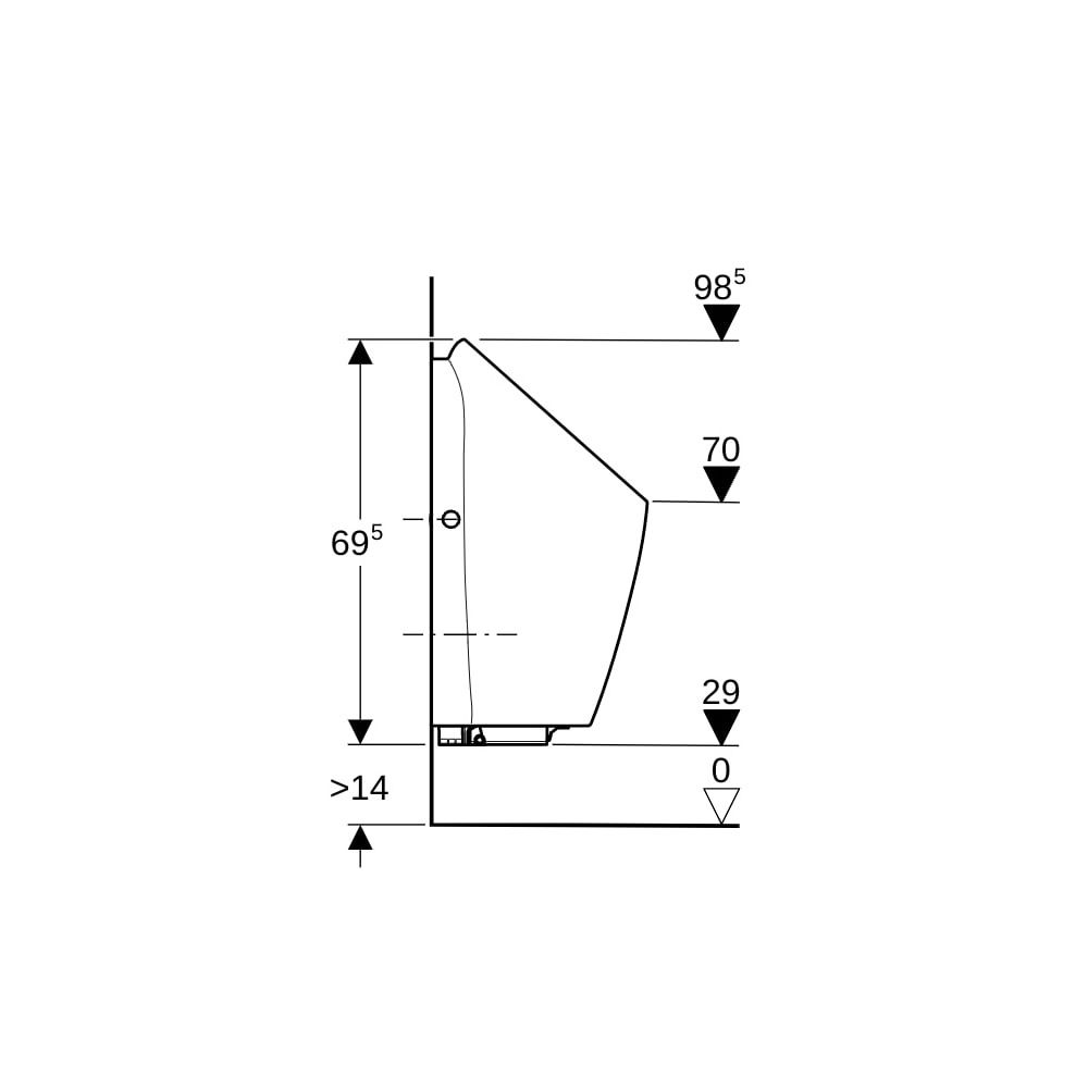 Geberit Preda Urinal mit integrierter Steuerung, Generatorbetrieb Zulauf hinten, We... GEBERIT-116074001 4025416529903 (Abb. 10)