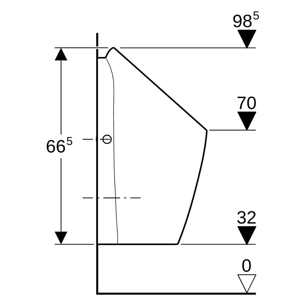 Geberit Urinal Preda, spülrandlos, wasserlos, 66,5x31x37cm, Sanitärkeramik, Weiß, 1... GEBERIT-116071001 4025416529798 (Abb. 12)