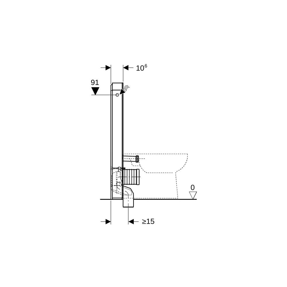 Geberit Monolith Plus Sanitärmodul für Stand-WC 101cm, Frontverkl. Steinzeug Schiefe... GEBERIT-131203007 4025410762931 (Abb. 5)