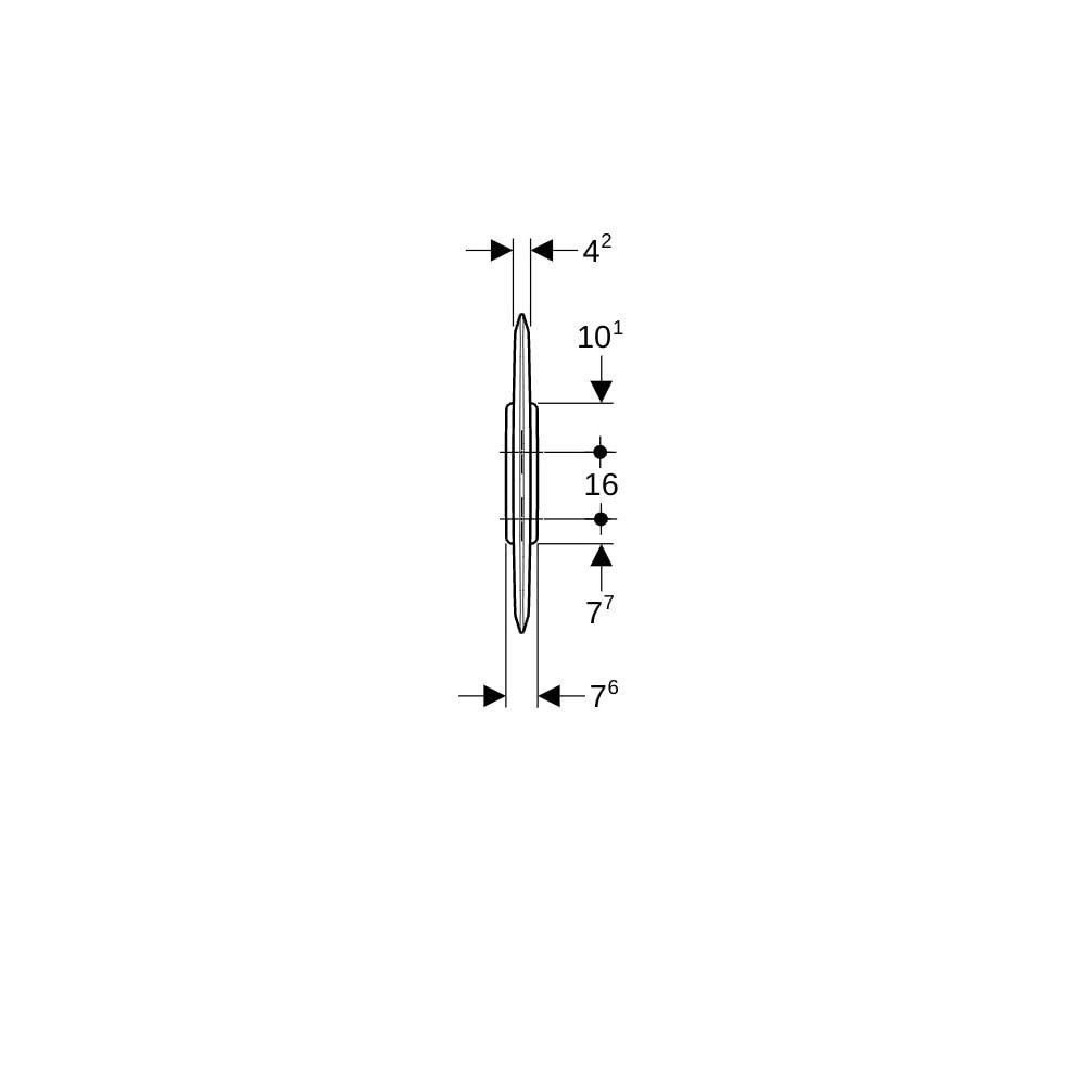 Geberit Urinaltrennwand Alpinweiß, Kunststoff, Länge 42cm Breite 7,6cm Höhe 76cm, zu... GEBERIT-115202111 4025416522539 (Abb. 7)