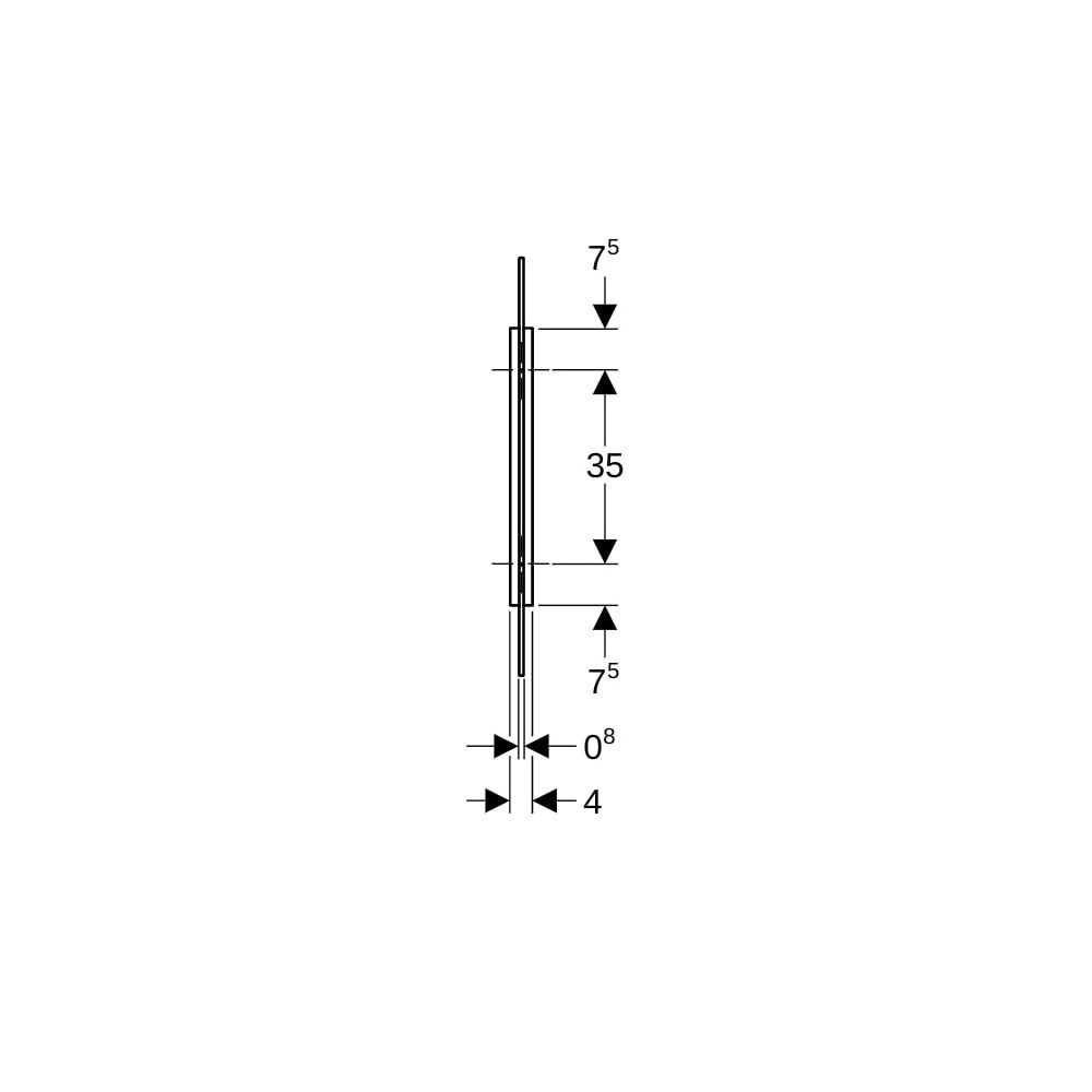 Geberit Urinaltrennwand Glas Halterung Aluminium gebürstet, Glas Anthrazit, satinier... GEBERIT-115211CD1 4025416561569 (Abb. 8)