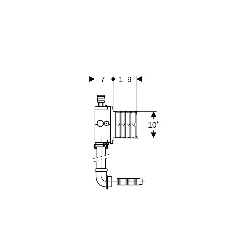 Geberit Rohbauset für Preda, Selva, Tamina Urinale, für Urinalsteuerung... GEBERIT-116005001 4025416561590 (Abb. 7)