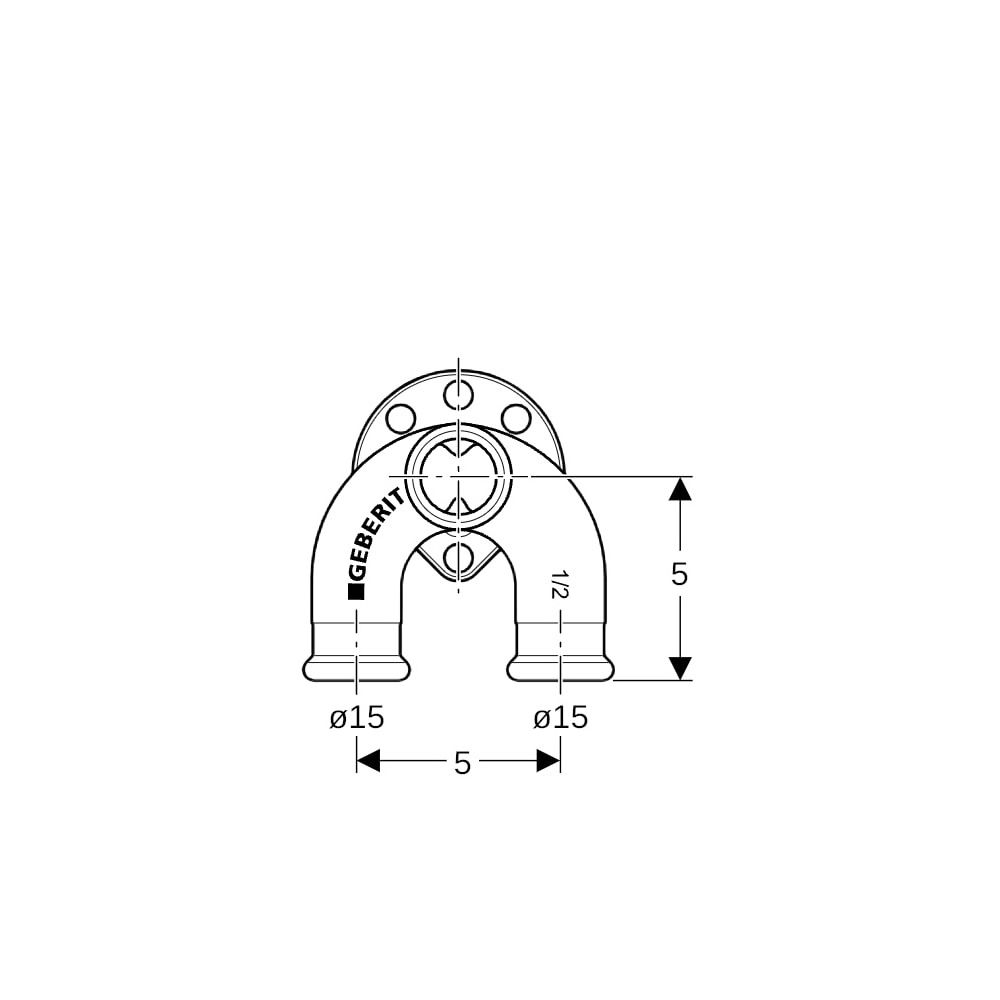 Geberit Mapress Kupfer Doppelanschlusswinkel 90 Grad, d 15mm, Rp 1/2″, d1 15mm, L1 5cm, ... GEBERIT-63462 4024723634621 (Abb. 7)