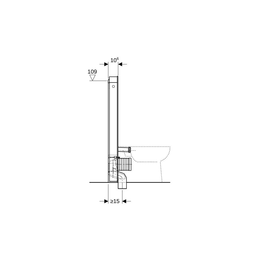 Geberit Monolith Sanitärmodul für Stand-WC, Höhe 114cm, Frontverkleidung aus Glas, A... GEBERIT-131033SI5 4025416554455 (Abb. 7)
