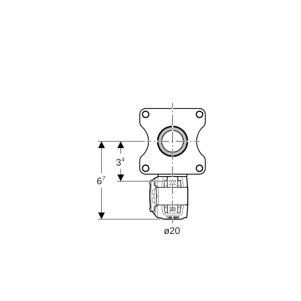 Geberit FlowFit Bogenwanddurchführung 90 Grad d 20mm, Rp 1/2″... GEBERIT-620804001 4025410705839 (Abb. 5)