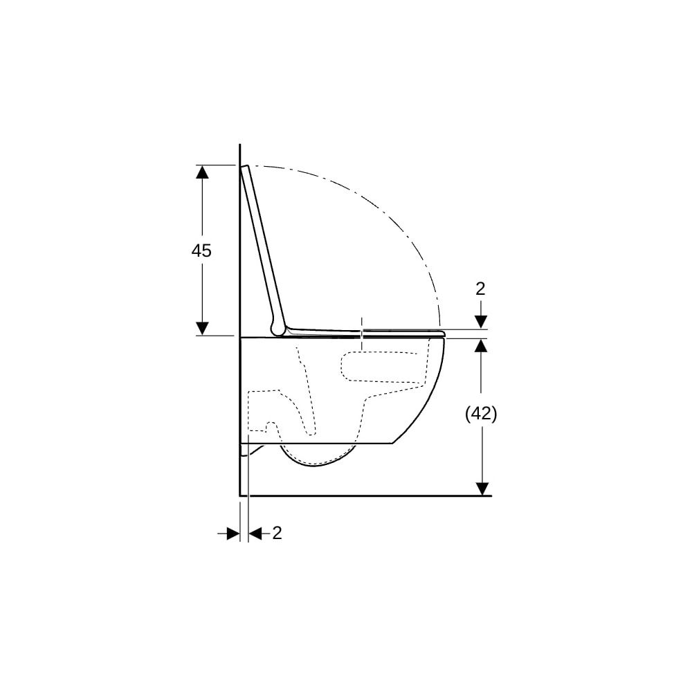 Geberit Acanto Wand-WC-Set Tiefspüler geschlossenes Keramikdesign TurboFlush Weiß, W... GEBERIT-502774001 4025410066831 (Abb. 6)