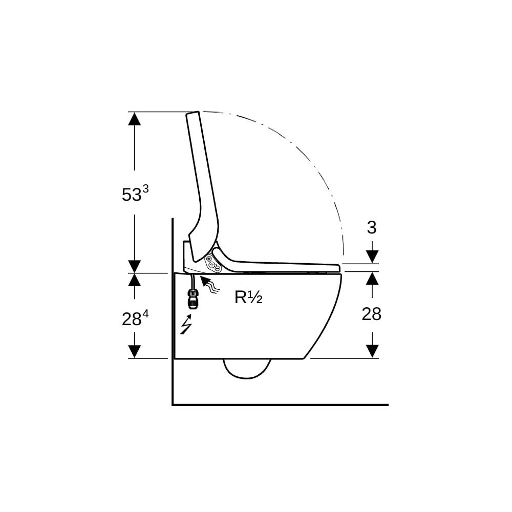 Geberit AquaClean Tuma Comfort Dusch-WC-Komplettanlage, Wand-WC, Weiß/Glas... GEBERIT-146290SI1 4025416219446 (Abb. 11)