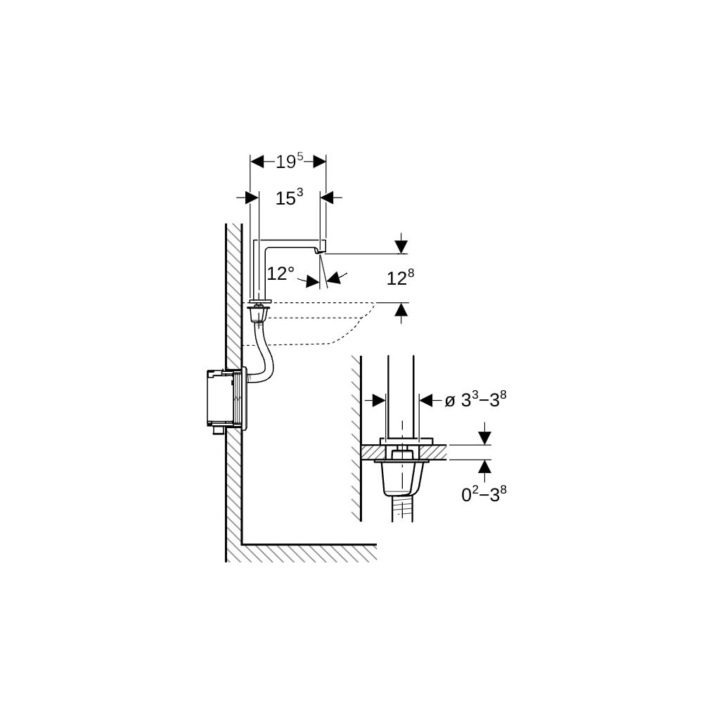 Geberit Brenta Waschtischarmatur, Standmontage, Generatorbetrieb, für UP-Funktionsbo... GEBERIT-116195141 4025410064059 (Abb. 5)