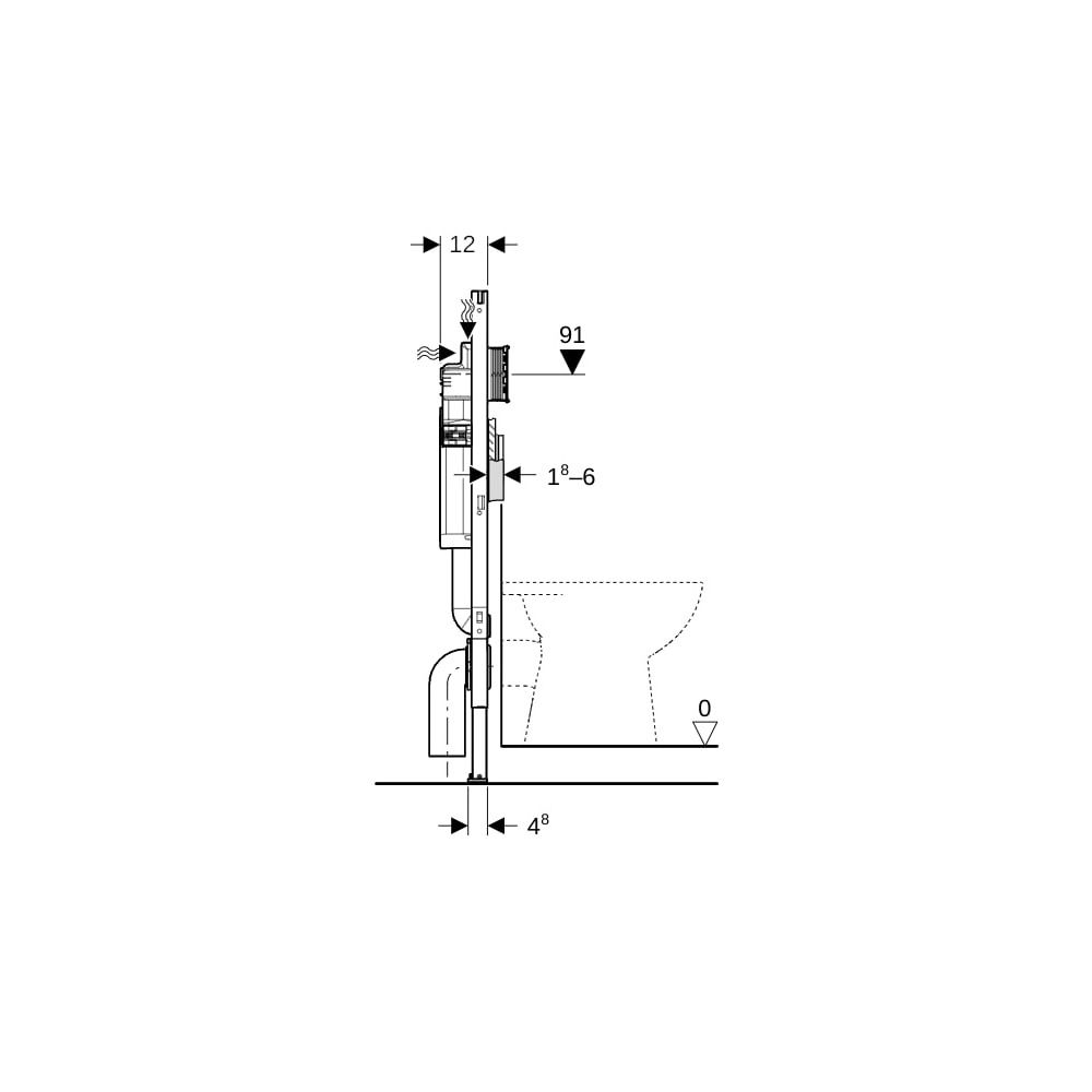 Geberit Duofix Element für Kinder-, Kleinkinder-Stand-WC, 112cm, für Trockenbau, mit... GEBERIT-111915005 4025416536093 (Abb. 8)