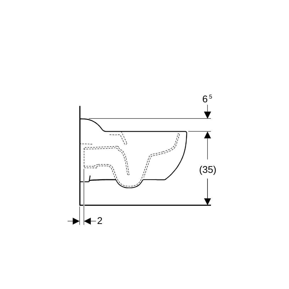 Geberit Bambini Wand-WC, für Kinder, Tiefspüler Rimfree, Höhe 35cm, Weiß, KeraTect... GEBERIT-502959008 4025410101440 (Abb. 6)