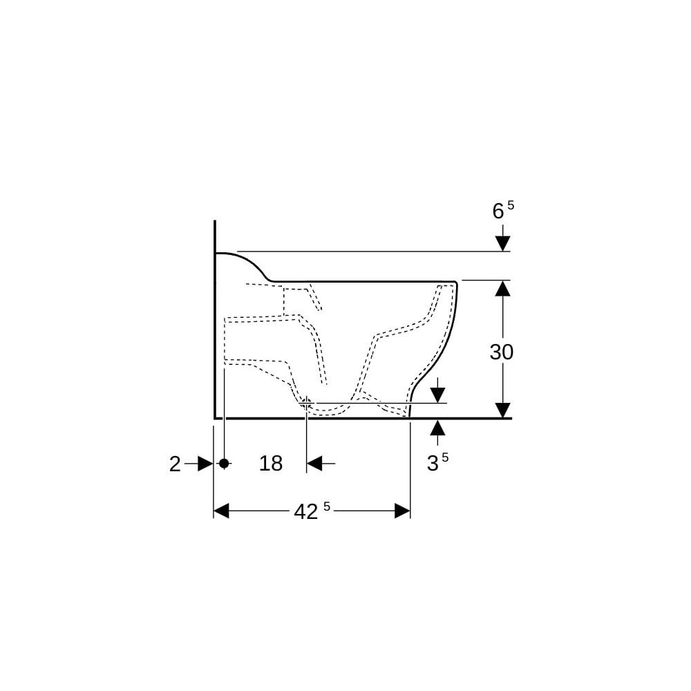 Geberit Bambini Stand-WC für Kinder, Tiefspüler Rimfree, Höhe 30cm, Weiß, KeraTect... GEBERIT-502966008 4025410105387 (Abb. 6)