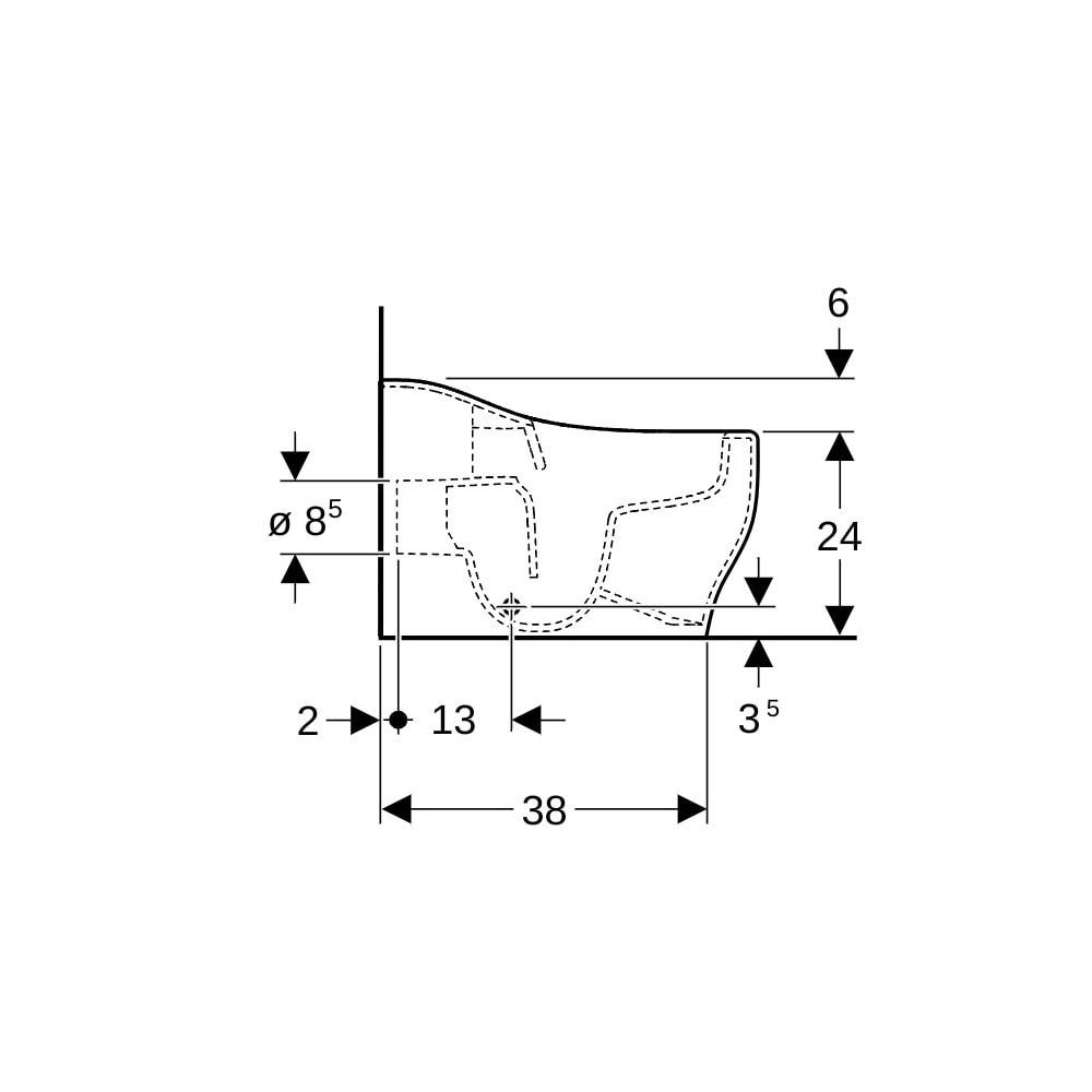 Geberit Bambini Stand-WC für Kleinkinder Tiefspüler Rimfree, Höhe 24cm, Weiß, KeraTe... GEBERIT-502965008 4025410104878 (Abb. 6)