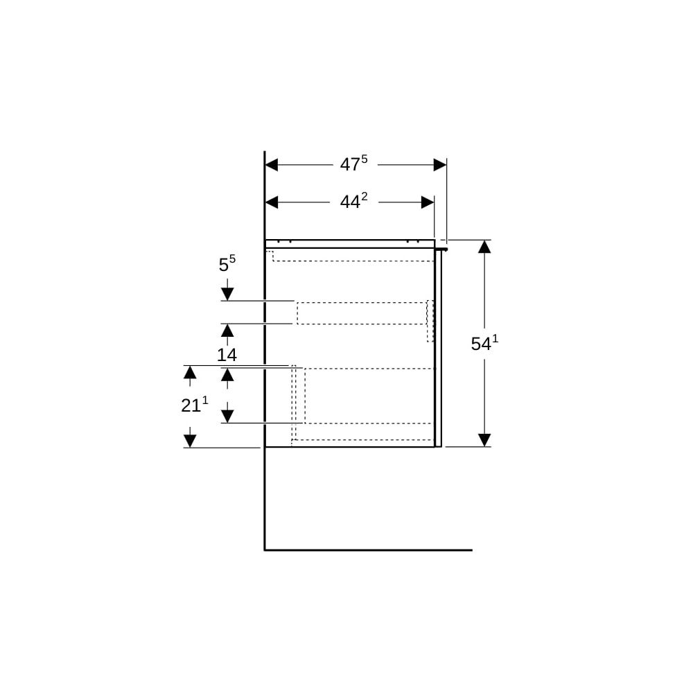 Geberit Acanto Unterschrank für Waschtisch 1 Schublade/Innenschublade WT 90cm Lava l... GEBERIT-503005JK2 4025410141361 (Abb. 6)