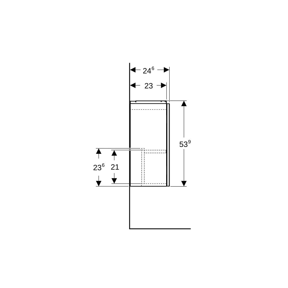 Geberit Acanto Unterschrank für Handwaschbecken, 1 Tür WT 40cm, Weiß lackiert matt/p... GEBERIT-503001013 4025410126467 (Abb. 6)
