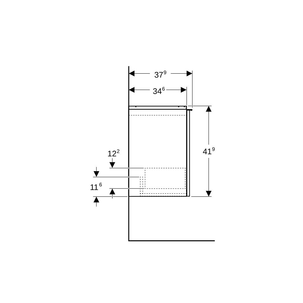 Geberit Acanto Unterschrank für Handwaschbecken, 1 Schublade WT 45cm, Lava lackiert ... GEBERIT-503002JK1 4025410134578 (Abb. 6)