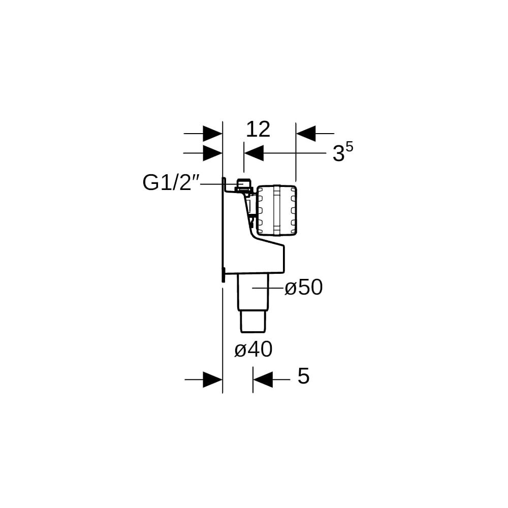 Geberit HS01 Hygienespülung mit Batterie d 50mm, d1 40mm... GEBERIT-616290001 4025410944849 (Abb. 7)