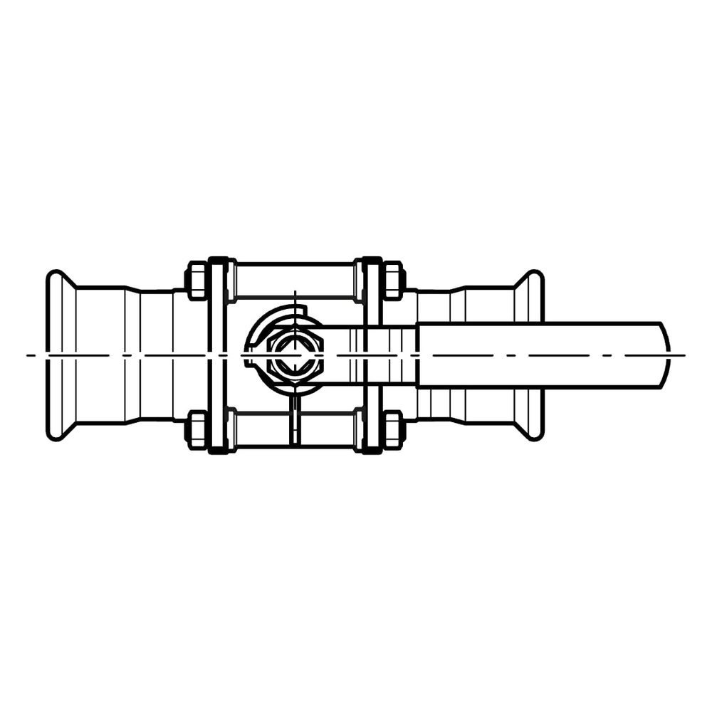 Geberit Mapress Edelstahl Kugelhahn mit Betätigungshebel, geflanscht Außendurchmesser 35... GEBERIT-92104 4024723921042 (Abb. 9)