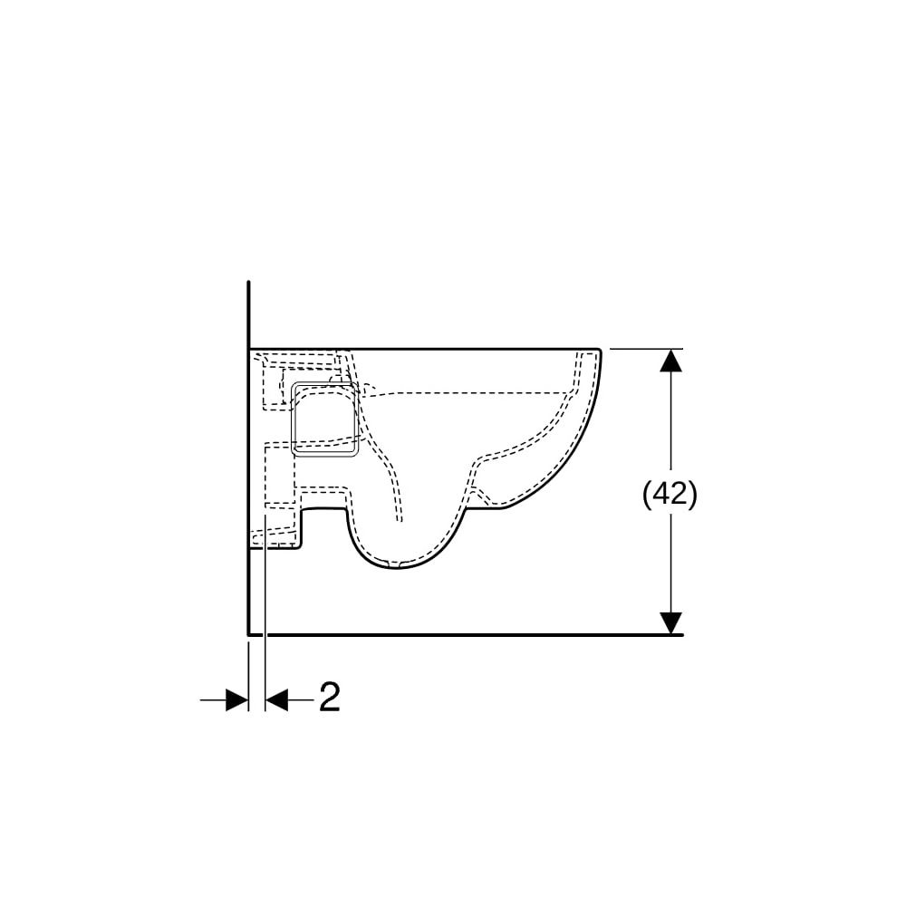 Geberit Renova Wand-WC Tiefspüler, teilgeschlossene Form, Rimfree Tiefe 53cm, Weiß... GEBERIT-203070000 4022009348286 (Abb. 9)