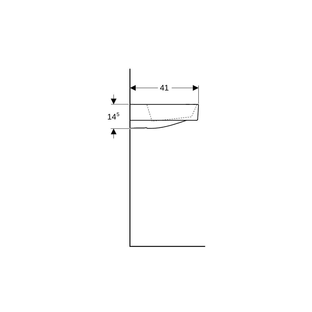 Geberit ONE Waschtisch Abgang horizontal, B 50cm, Tiefe 41cm, ohne Hahnloch, ohne Üb... GEBERIT-505018001 4025410593764 (Abb. 9)