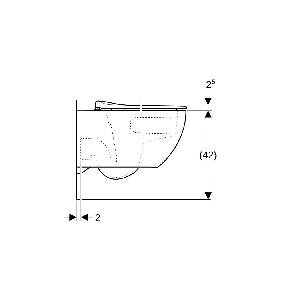 Geberit Acanto Set Wand-WC, mit WC-Sitzring, Tiefspüler TurboFlush, geschlossenes Ke... GEBERIT-502996001 4064746012204 (Abb. 6)