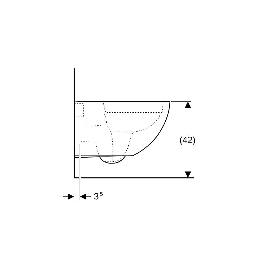 Geberit Acanto Wand-WC Tiefspüler, geschlossene Form, Rimfree Tiefe 51cm, Weiß... GEBERIT-500600012 4022009353242 (Abb. 9)