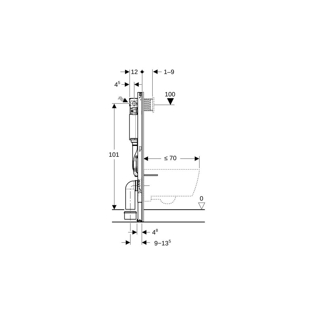 Geberit Duofix Element für Wand-WC 112cm, für Metall-, Holzständerwände, mit Omega U... GEBERIT-111060002 4064746023873 (Abb. 5)