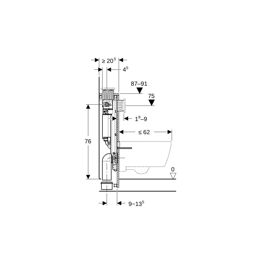 Geberit GIS Element für Wand-WC, 87cm mit Omega Unterputzspülkasten 12cm... GEBERIT-461141002 4064746023866 (Abb. 5)
