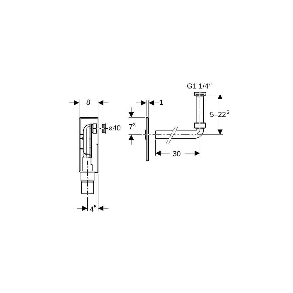 Geberit UP-Geruchsverschluss für Waschbecken, Wandeinbaukasten Fertigbauset Siebvent... GEBERIT-151122211 4025416586906 (Abb. 7)