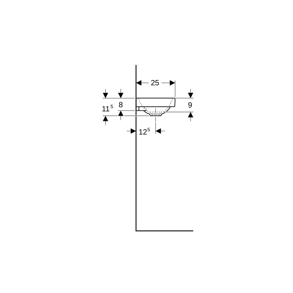 Geberit Acanto Handwaschbecken Hahnloch rechts, ohne Überlauf, Weiß/KeraTect... GEBERIT-500635018 4022009352979 (Abb. 9)