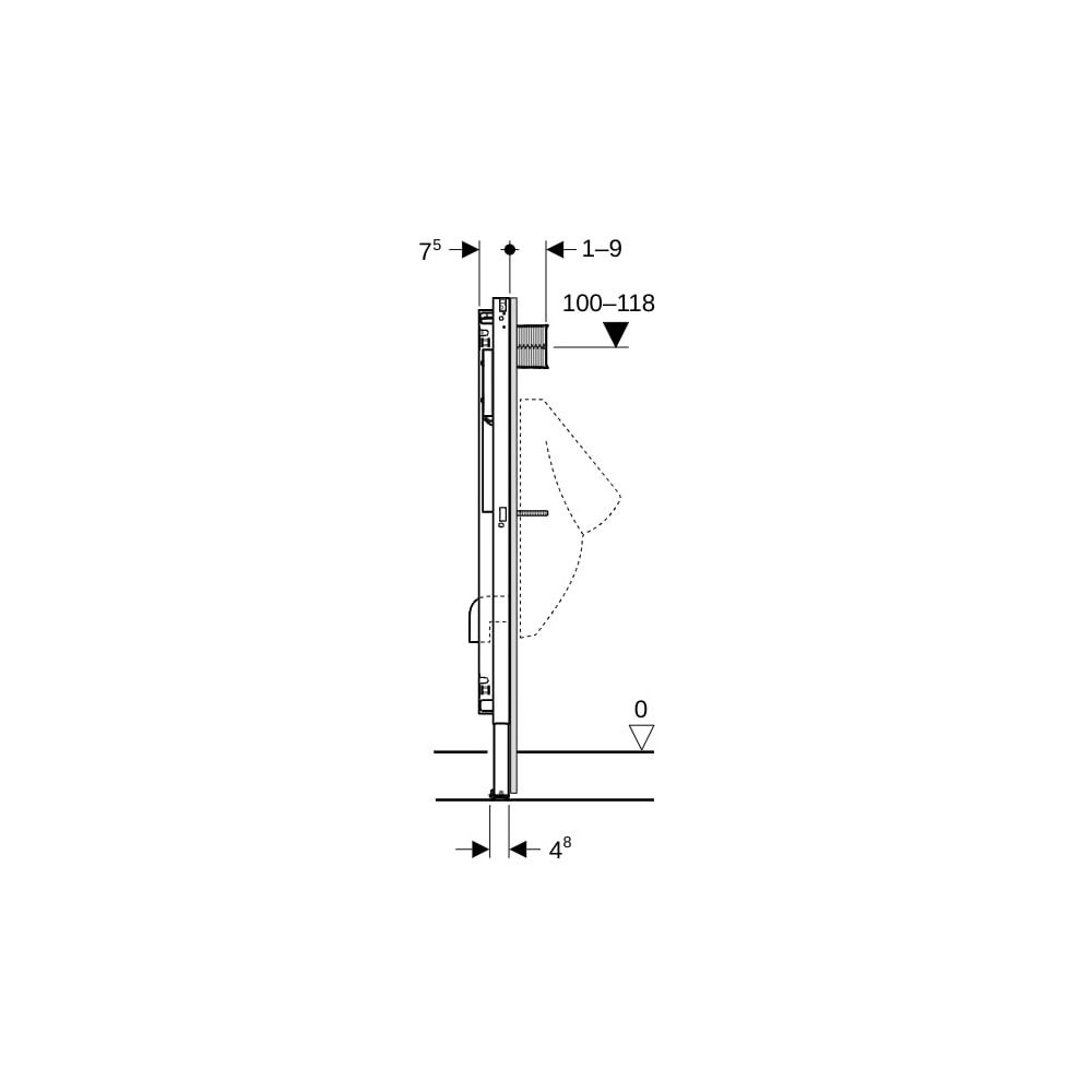 Geberit Duofix Element für Urinal, 112-130cm universell, für Metall-, Holzständerwän... GEBERIT-111616002 4064746030802 (Abb. 5)