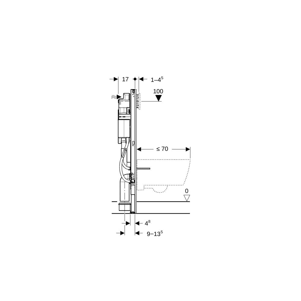 Geberit Duofix Element für Wand-WC, 112cm, mit Sigma UP-Spülkasten 12cm, barrierefre... GEBERIT-111375006 4064746029776 (Abb. 6)