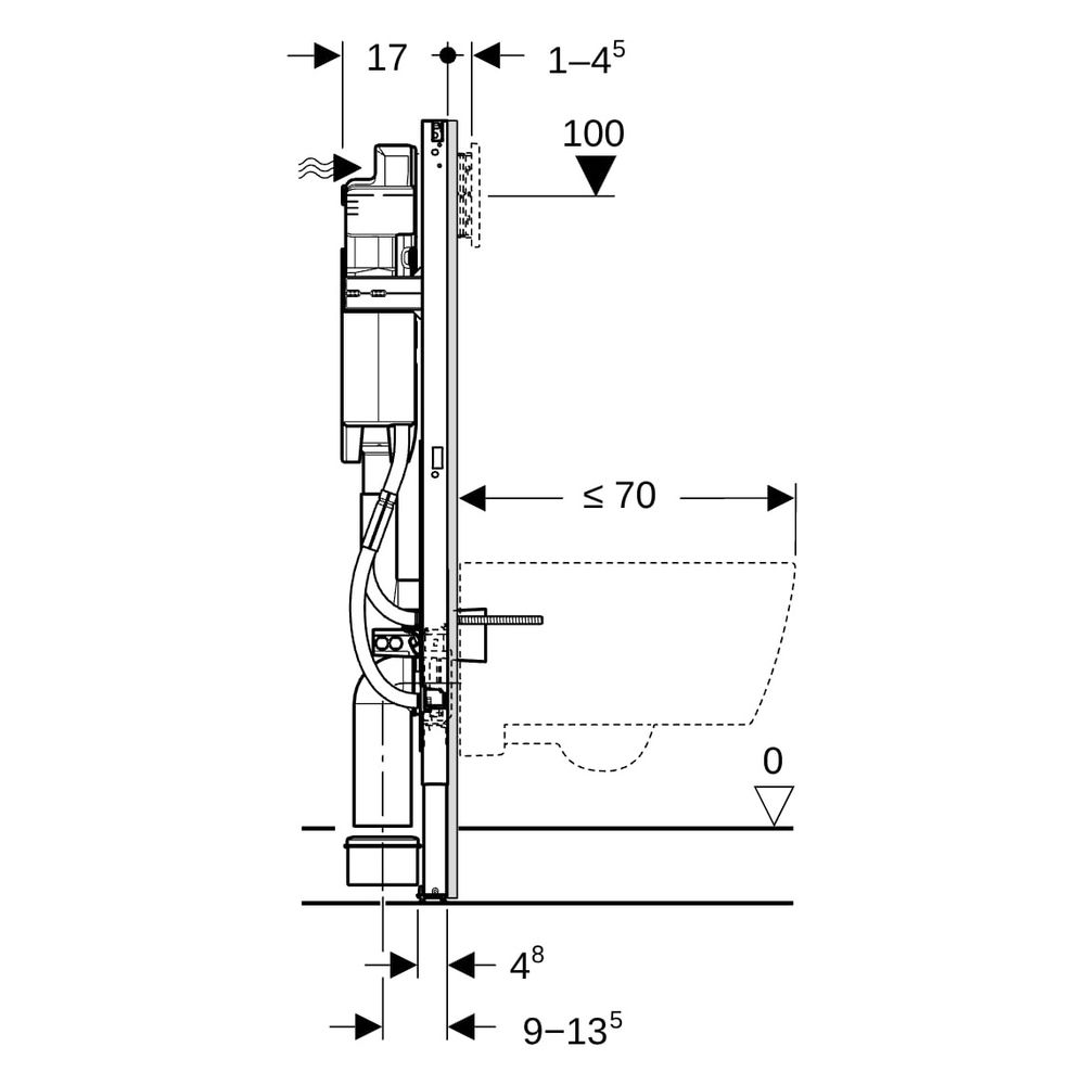 Geberit Duofix Element für Wand-WC, 112cm, mit Sigma UP-Spülkasten 12cm, barrierefr... GEBERIT-111375006 4064746029776 (Abb. 15)