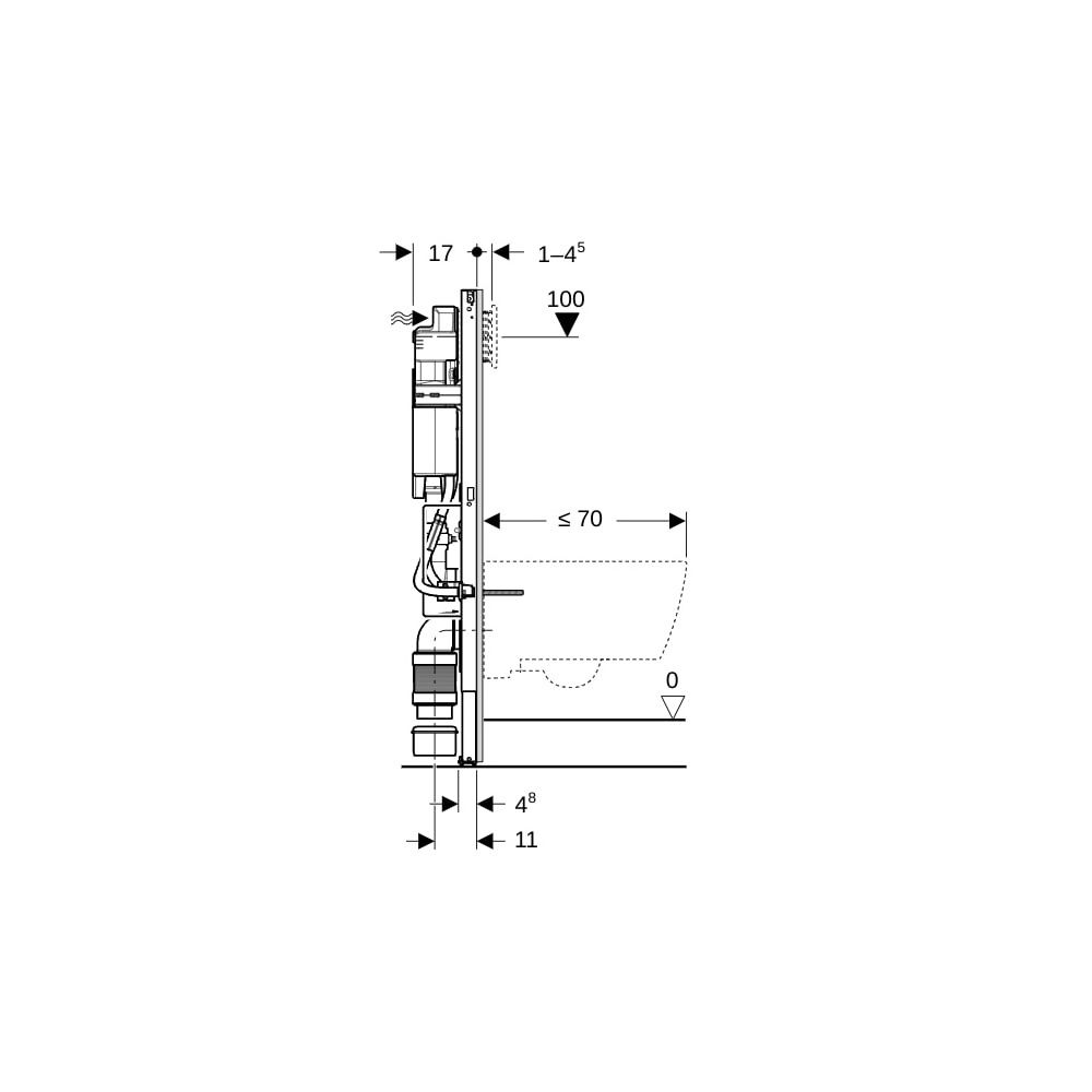Geberit Duofix Element für Wand-WC, 112cm, mit Sigma UP-Spülkasten 12cm, barrierefre... GEBERIT-111396006 4064746029844 (Abb. 6)