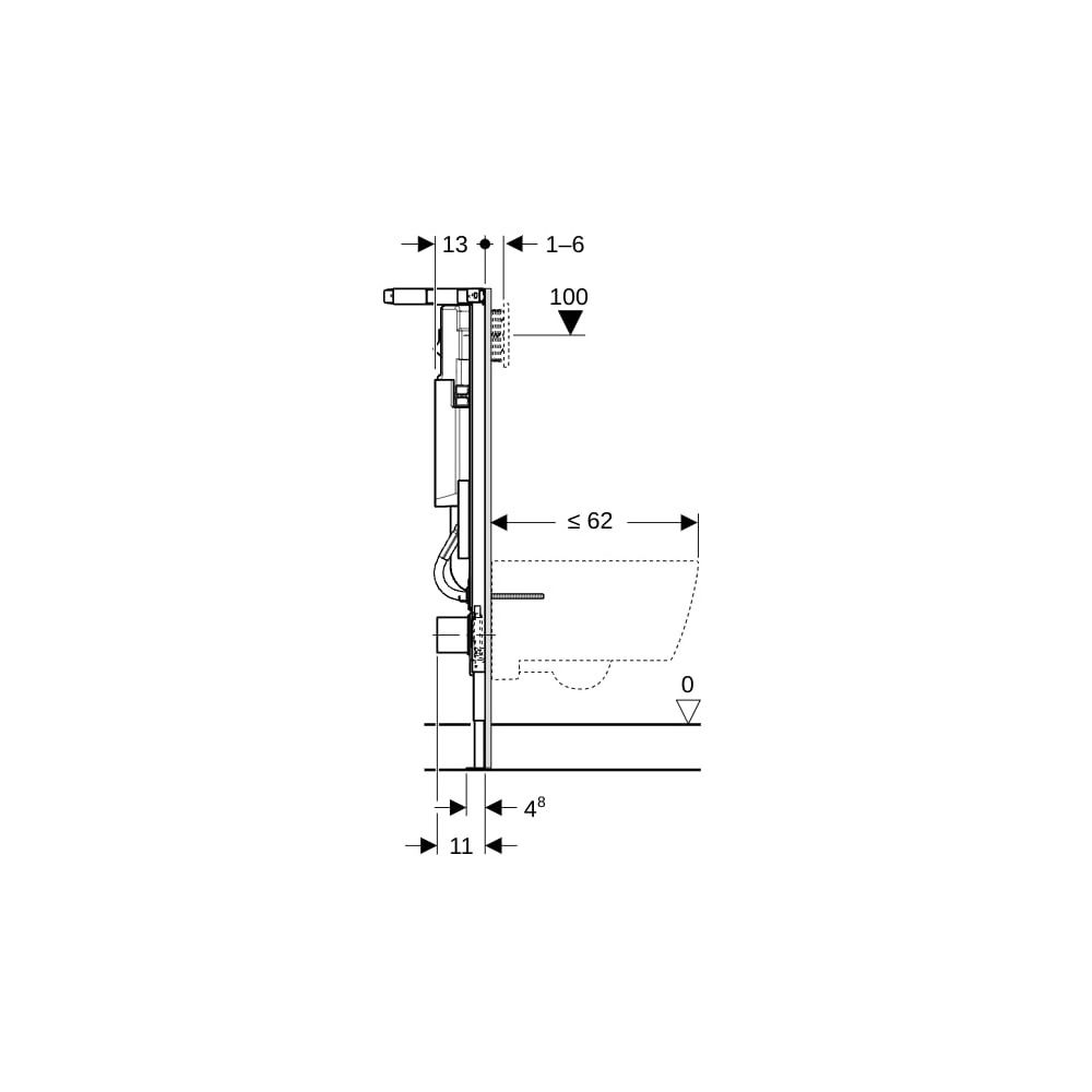 Geberit Duofix Element für Wand-WC 112cm mit Sigma Unterputzspülkasten 12cm, Ecklösu... GEBERIT-111390006 4064746029837 (Abb. 5)