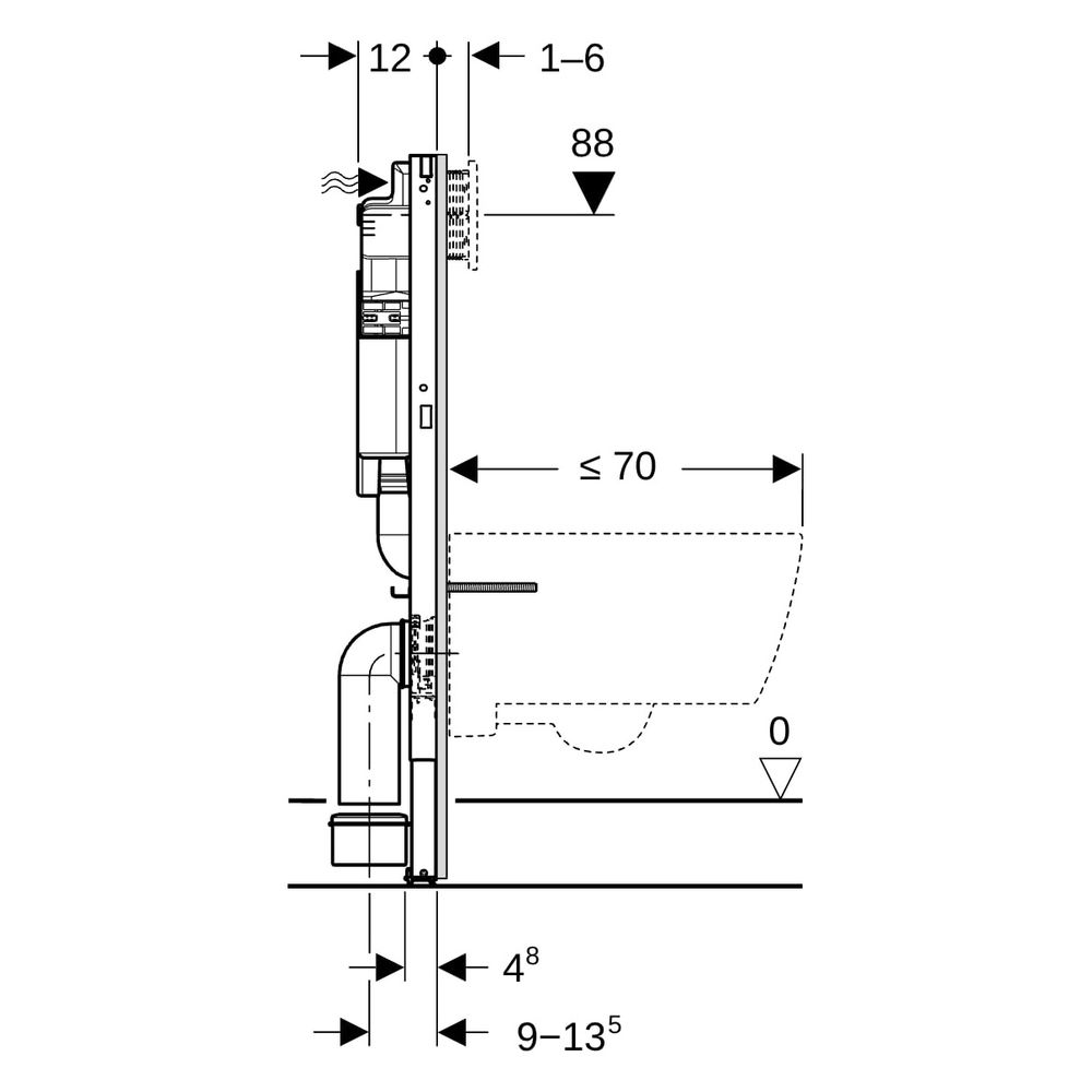 Geberit Duofix Element für Bambini Kinder-Wand-WC, 97cm, mit Sigma Unterputzspülkas... GEBERIT-111923006 4064746031519 (Abb. 12)