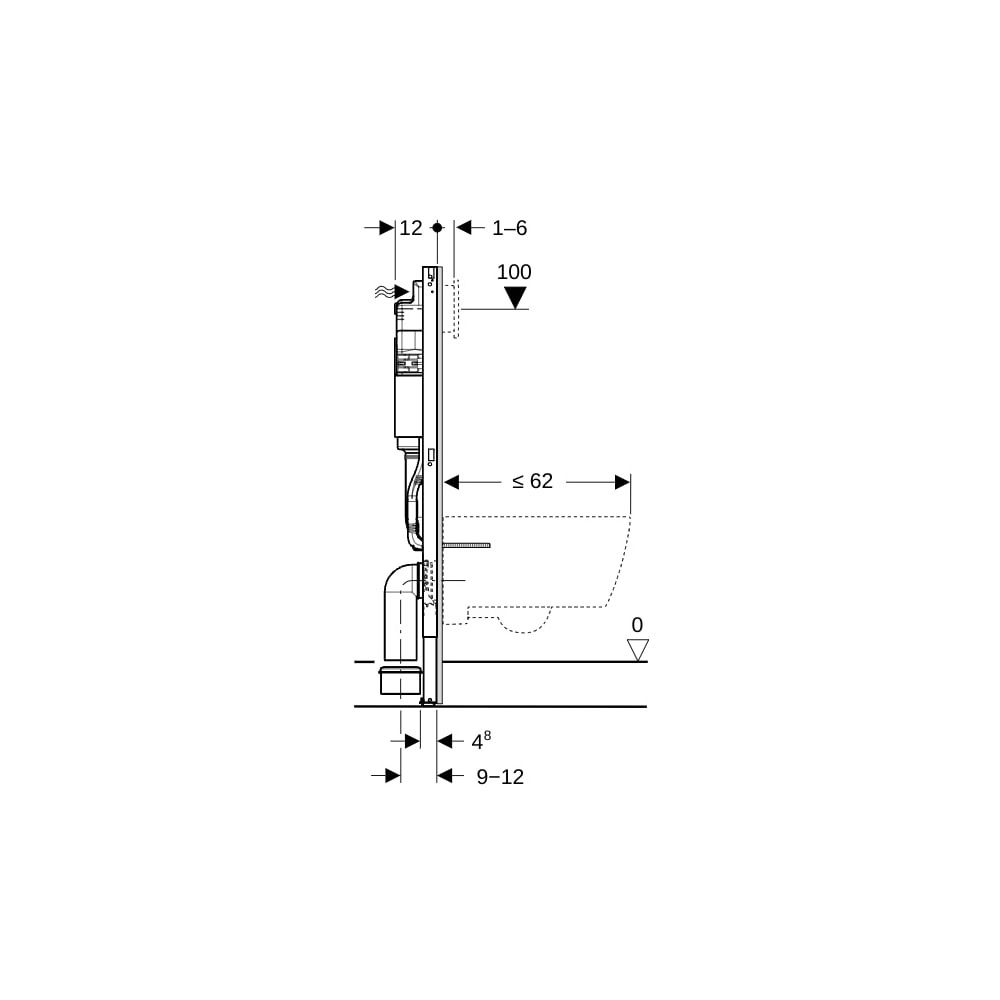 Geberit DuofixBasic Element für Wand-WC 112cm mit Delta Unterputzspülkasten 12cm, fü... GEBERIT-458103002 4064746032363 (Abb. 5)