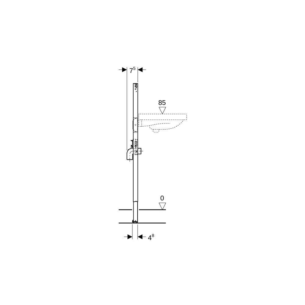 Geberit Duofix Element für Waschtisch, 112cm schmale Ausführung, Standarmatur... GEBERIT-111266002 4064746029349 (Abb. 5)