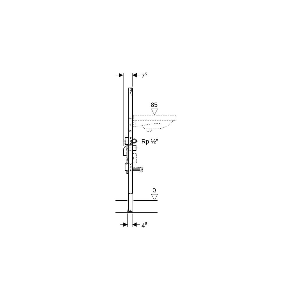 Geberit Duofix Element für Waschtisch 112cm Metall-/Holzständerw., Standarmatur 2 Wa... GEBERIT-111473002 4064746030000 (Abb. 5)