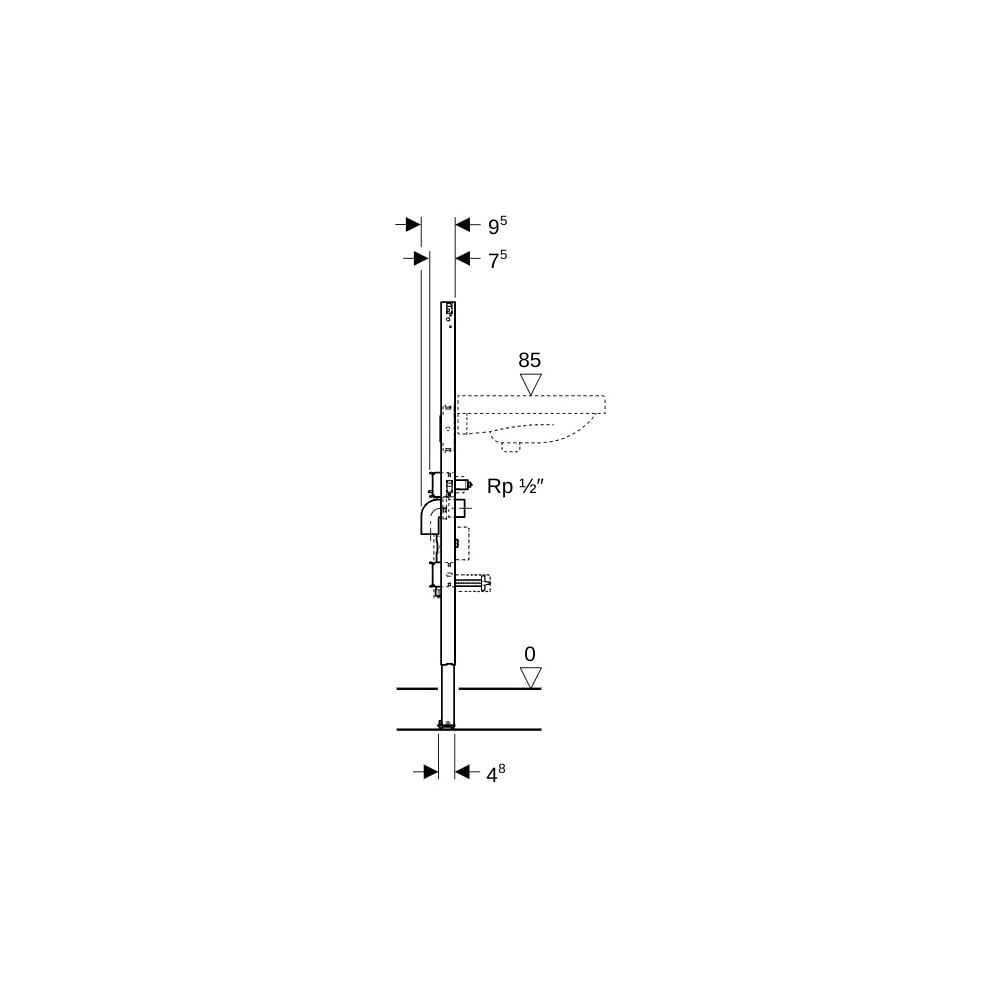 Geberit Duofix Element für Waschtisch, 112cm, Standarmatur mit Wasserzählerstrecke, ... GEBERIT-111077002 4064746029158 (Abb. 5)